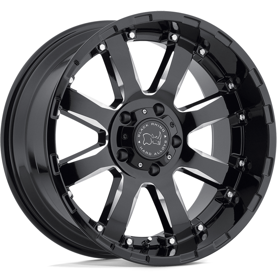 Black Rhino Sierra Gloss Black w/ Milled Spokes - 17x9 | +12 | 8x165.1 | 122.4mm - Wheel Haven