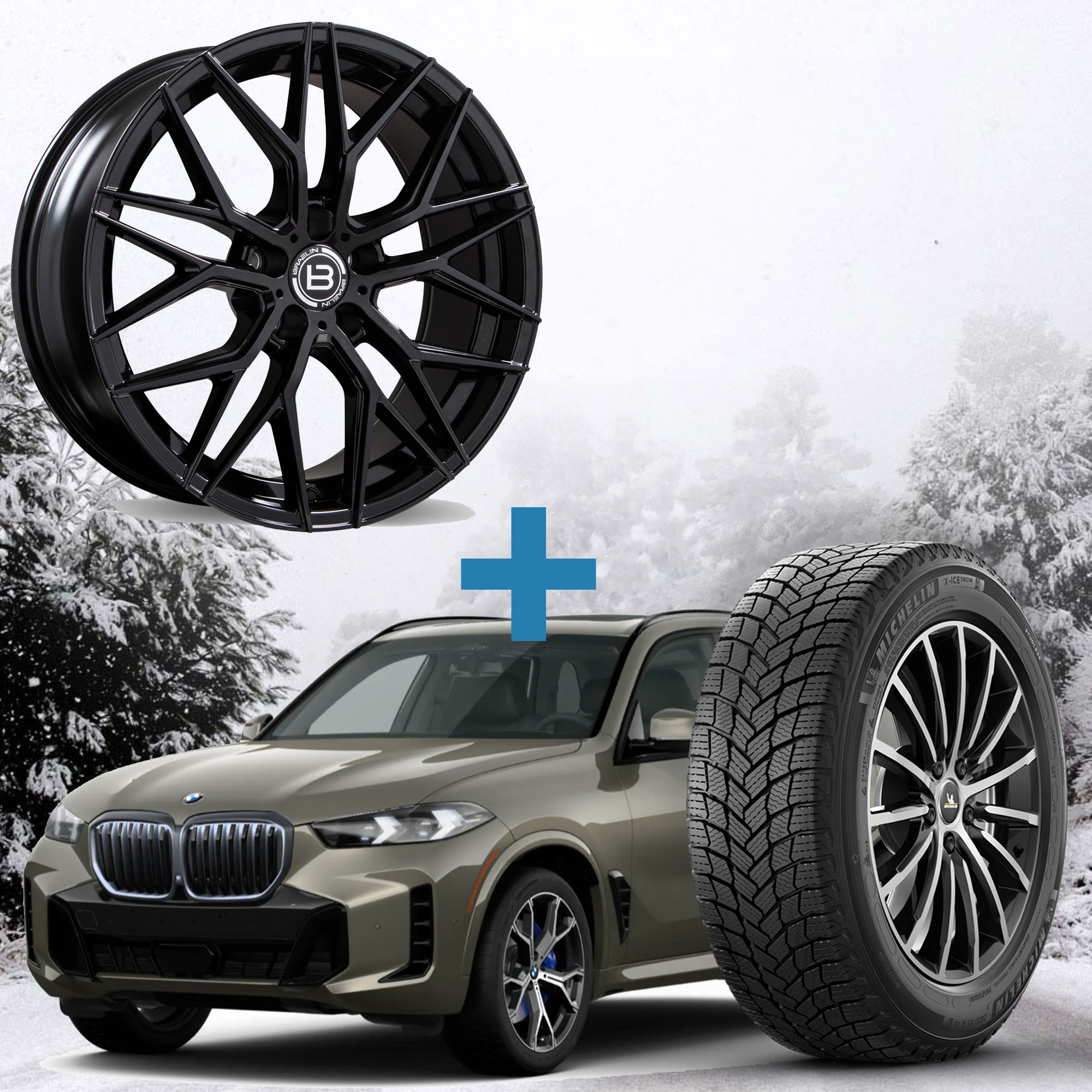 BMW X5 / X6 Winter Package - Braelin BR10 Black 20x9 + Michelin X-Ice