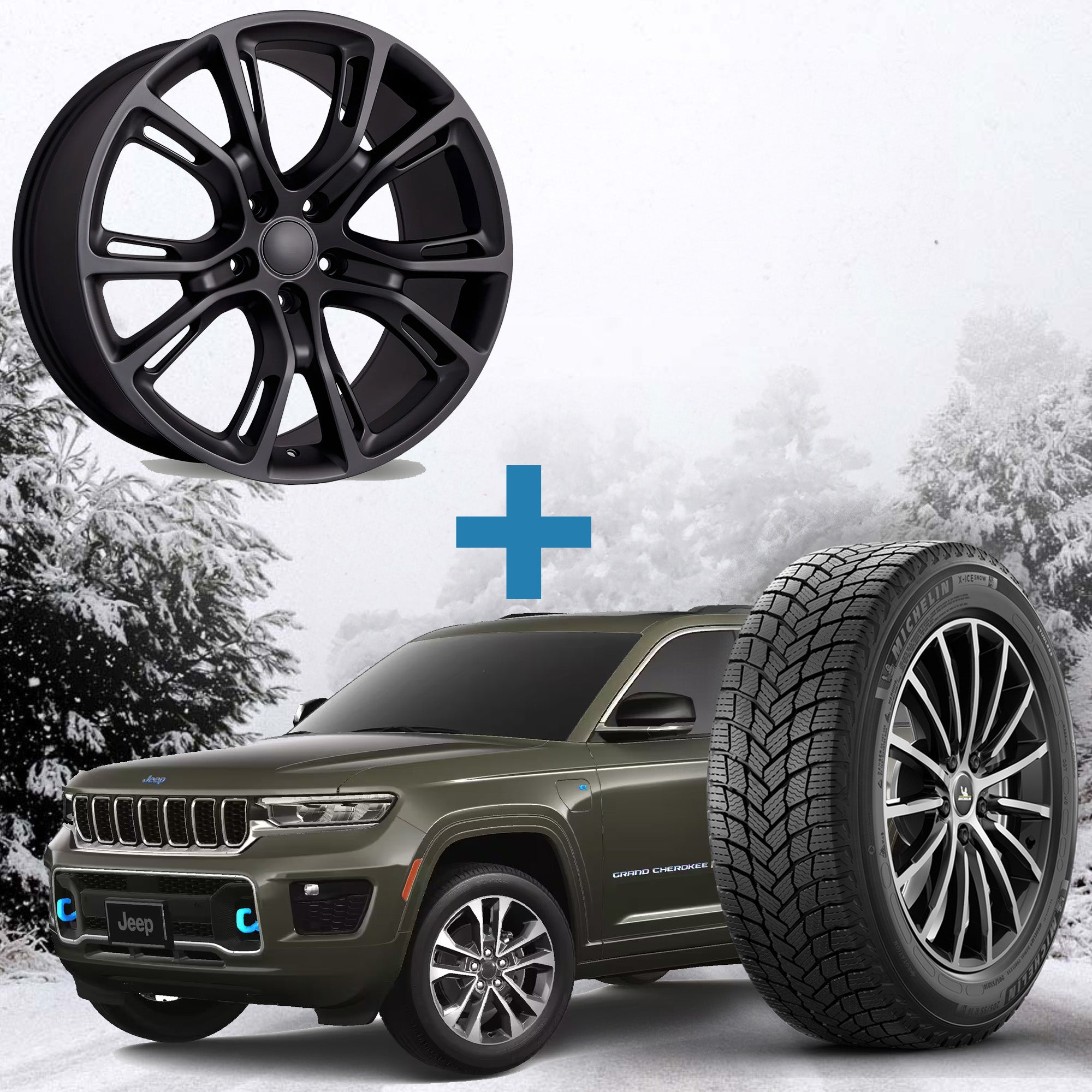 Jeep Grand Cherokee Winter Package - Replika R148B 18x8 Jeep Grand Cherokee Winter Package - Replika R148B 18x8
