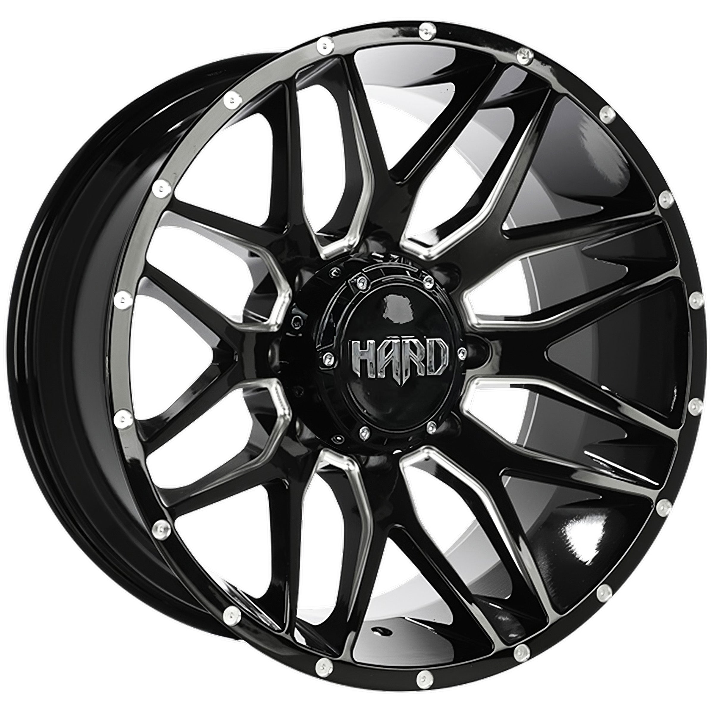 Ruffino HARD Mudder Gloss Black - Milled Edge 20x10 -19 5x127,5x139.7m