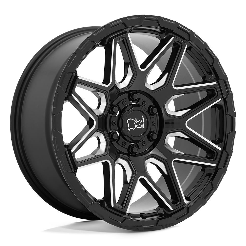 Black Rhino SHOCKWAVE Gloss Black w/ Milled Spokes - 20x9.5 | -18 | 6x139.7 | 112.1mm