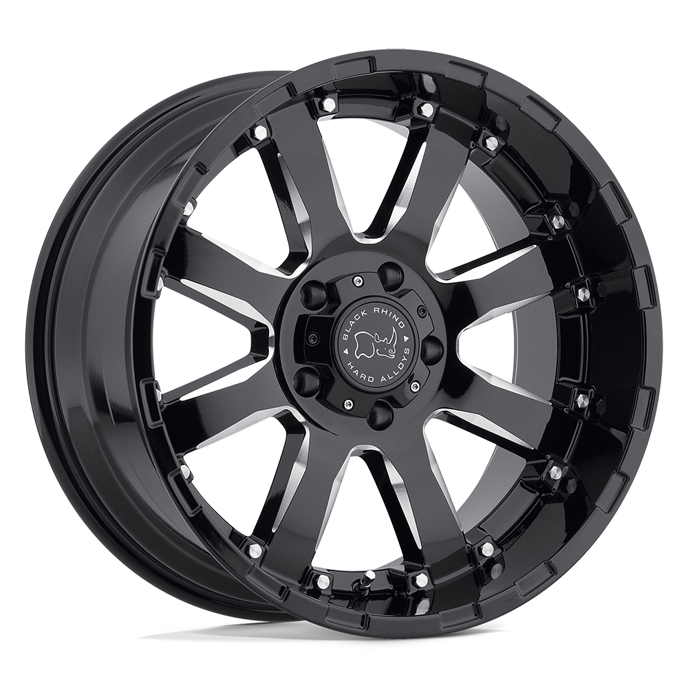Black Rhino SIERRA Gloss Black w/ Milled Spokes - 17x9 | +12 | 6x139.7 | 112.1mm