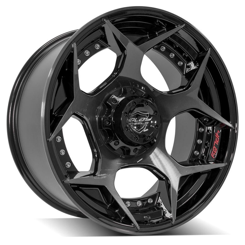 4PLAY Gen2 4P50 Gloss Black w/ Brushed Face & Tinted Clear - 20x10 | -24 | 5x127, 5x139.7 | 87.1mm - Wheel Haven