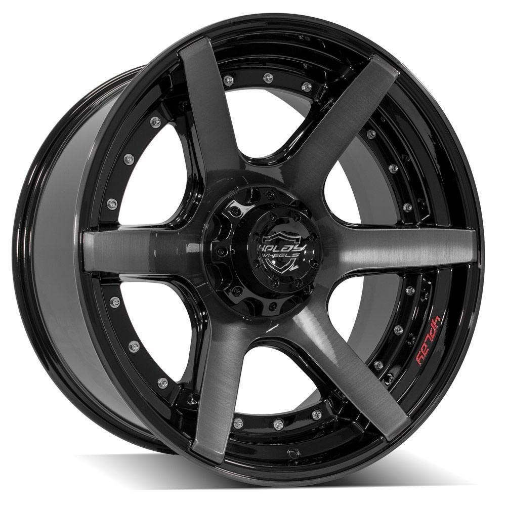 4PLAY Gen2 4P60 Gloss Black w/ Brushed Face & Tinted Clear - 22x10 | -24 | 5x127, 5x139.7 | 87.1mm - Wheel Haven