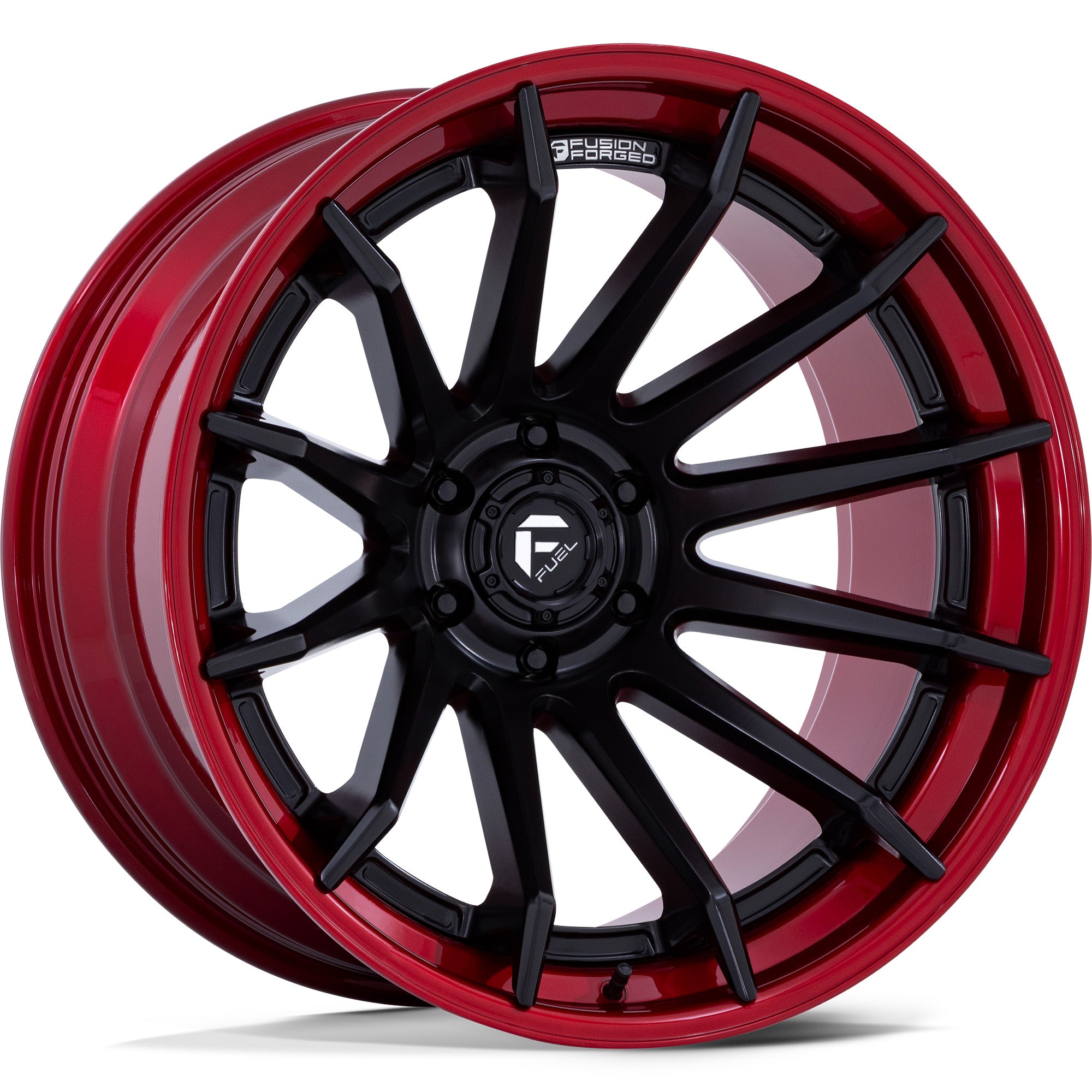 Fuel Offroad FC403 BURN Matte Black w/ Candy Red Lip - 24x12 | -44 | 6x135 | 87.1mm