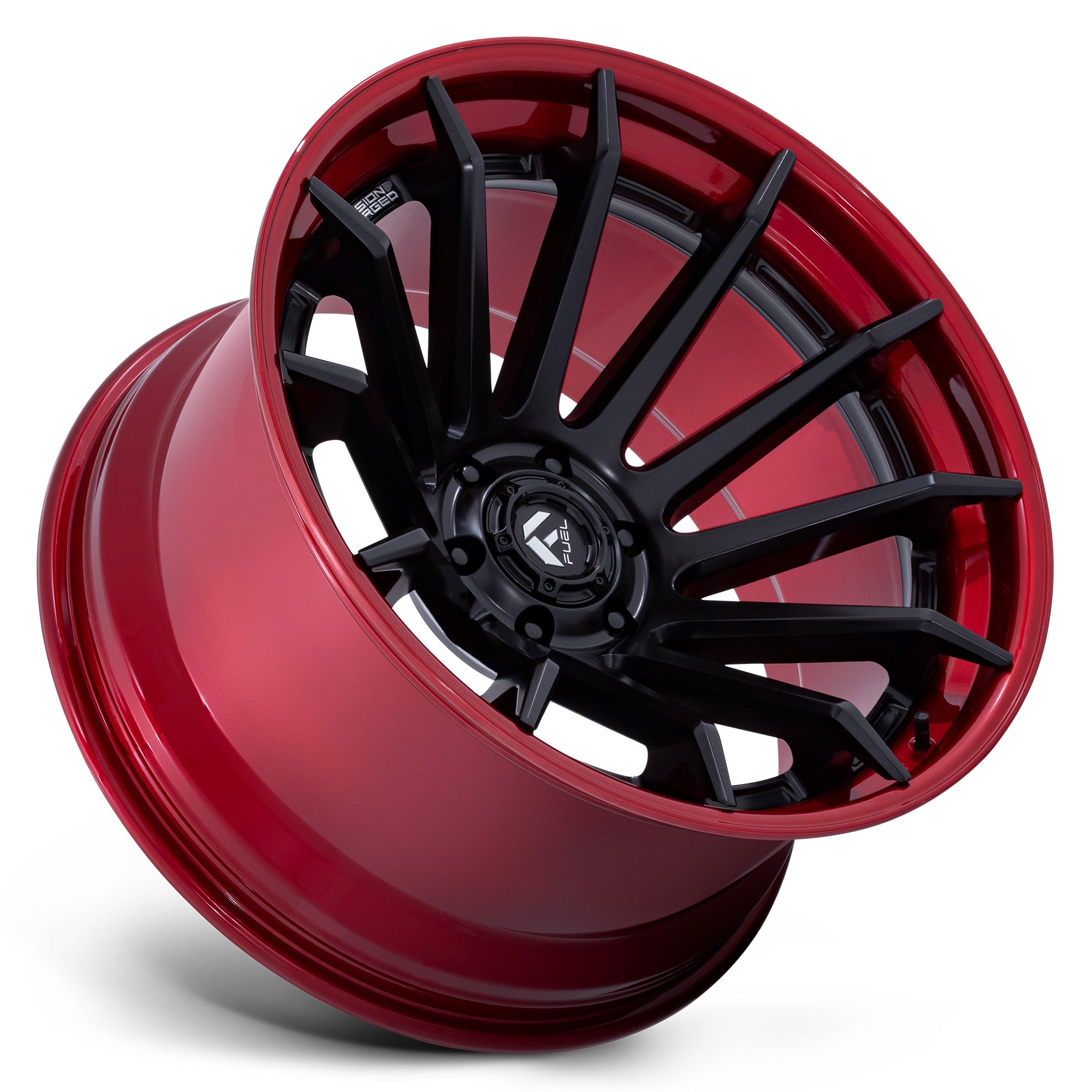 Fuel Offroad FC403 BURN Matte Black w/ Candy Red Lip - 24x12 | -44 | 6x135 | 87.1mm