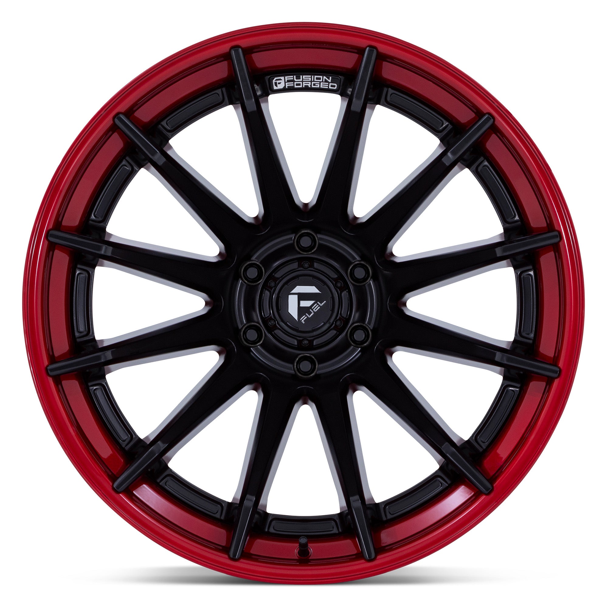 Fuel Offroad FC403 BURN Matte Black w/ Candy Red Lip - 24x12 | -44 | 6x135 | 87.1mm