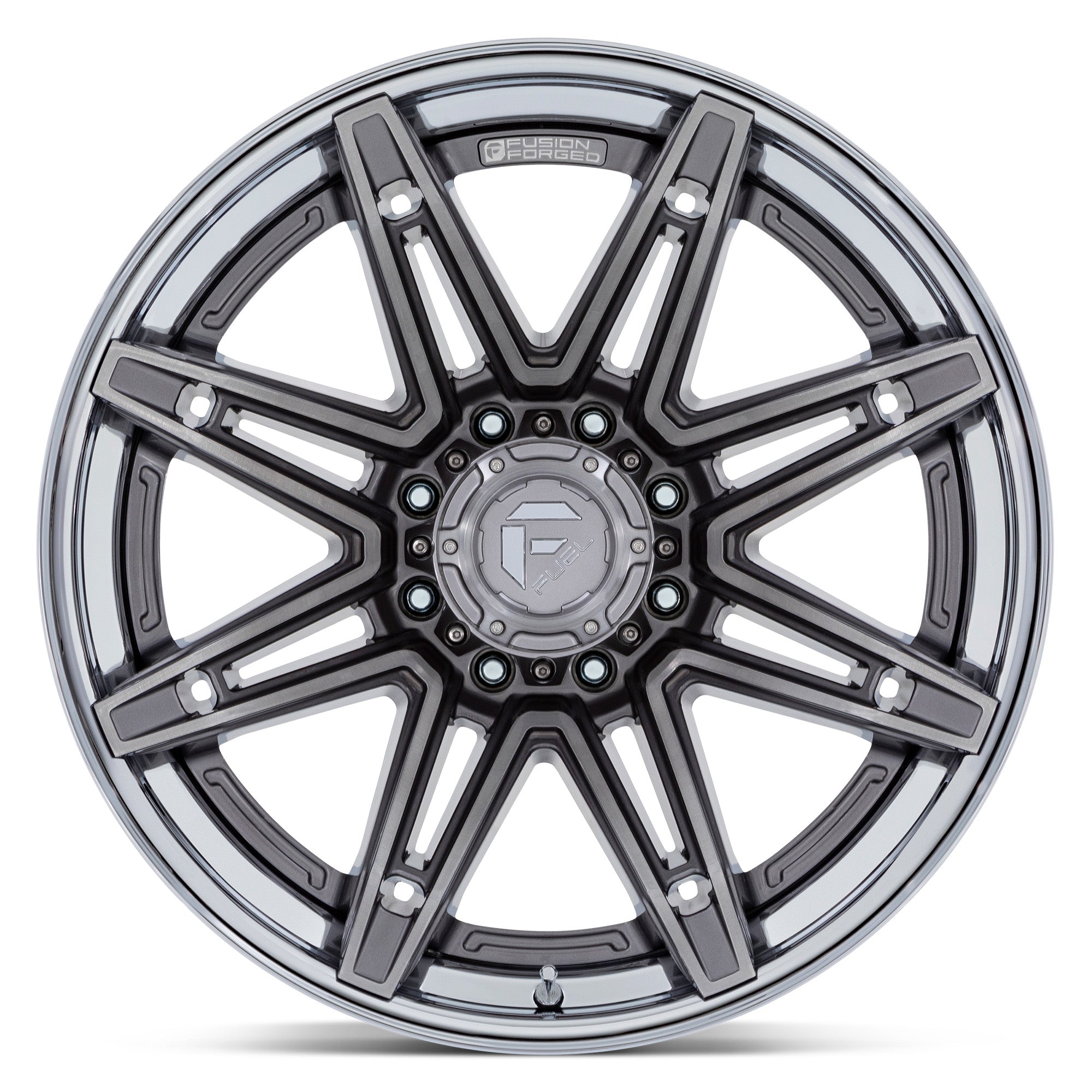 Fuel Offroad FC401 BRAWL Platinum w/ Chrome Lip - 20x10 | -18 | 8x180 | 124.2mm