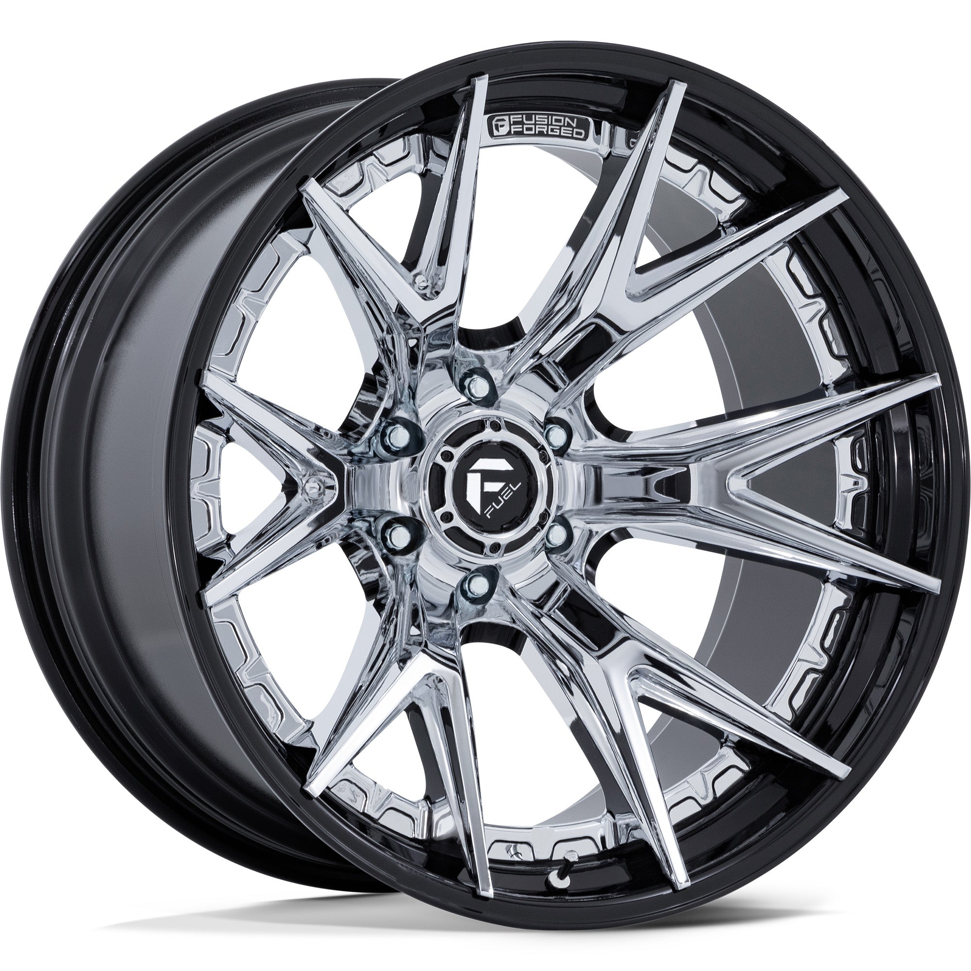 Fuel Offroad FC402 CATALYST Chrome w/ Gloss Black Lip - 22x12 | -44 | 6x135 | 87.1mm