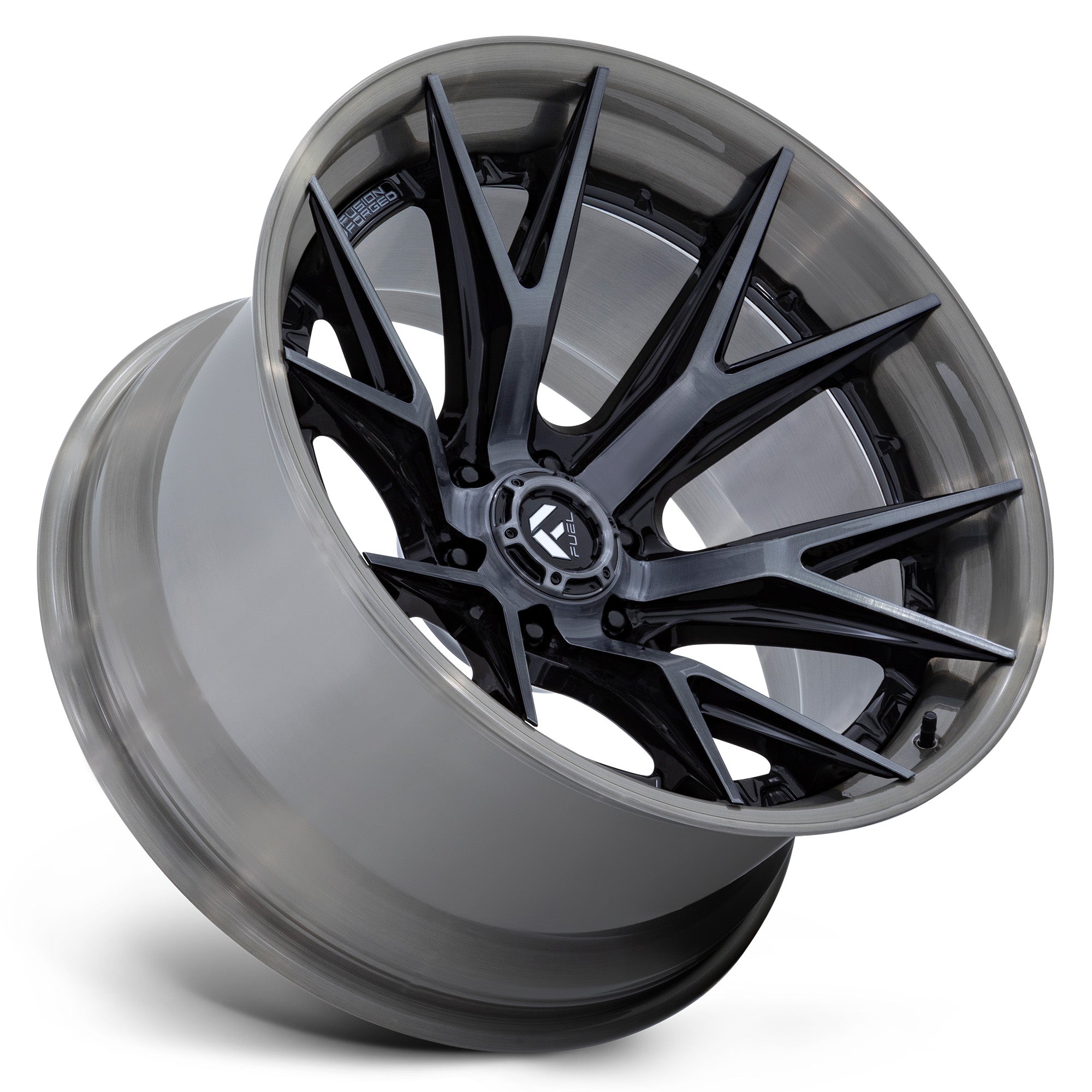 Fuel Offroad FC402 CATALYST Gloss Black w/ Brushed Gray Tint Face & Lip - 22x10 | -18 | 6x139.7 | 106.1mm