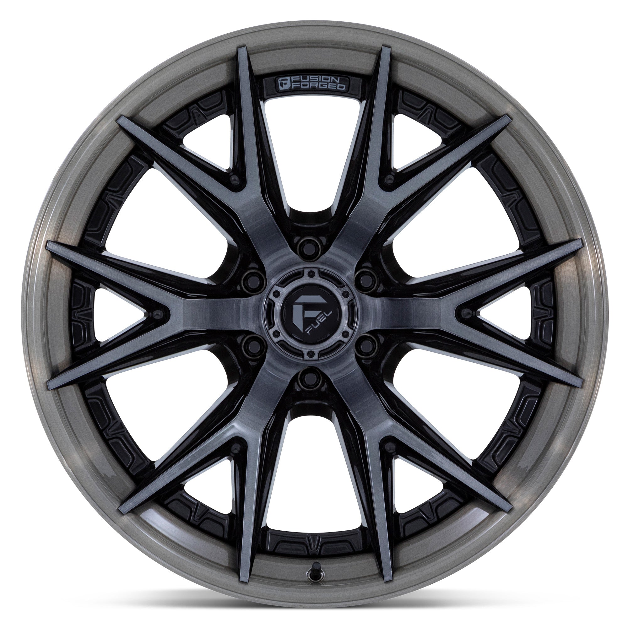 Fuel Offroad FC402 CATALYST Gloss Black w/ Brushed Gray Tint Face & Lip - 22x10 | -18 | 6x139.7 | 106.1mm