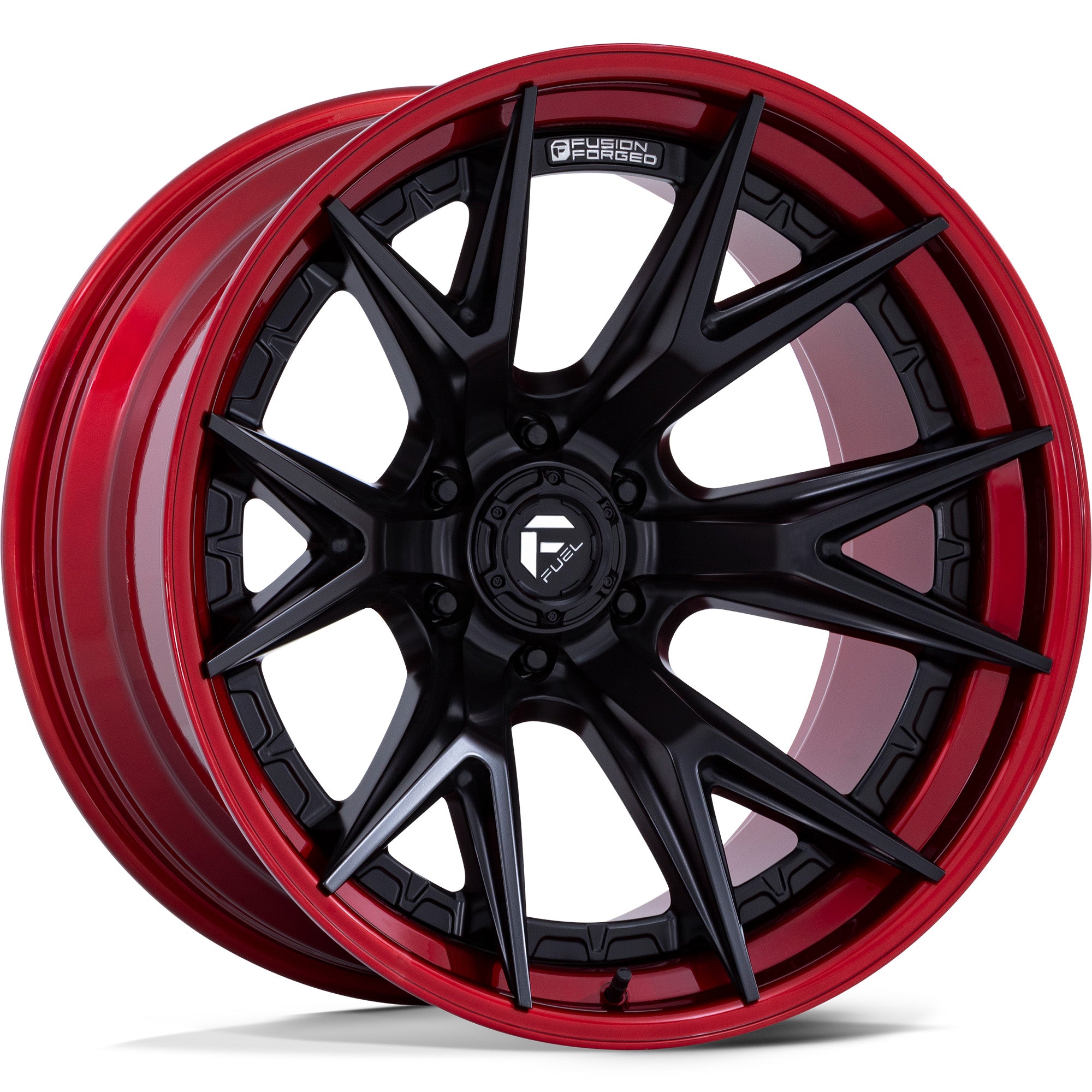 Fuel Offroad FC402 CATALYST Matte Black w/ Candy Red Lip - 20x9 | +1 | 6x135 | 87.1mm