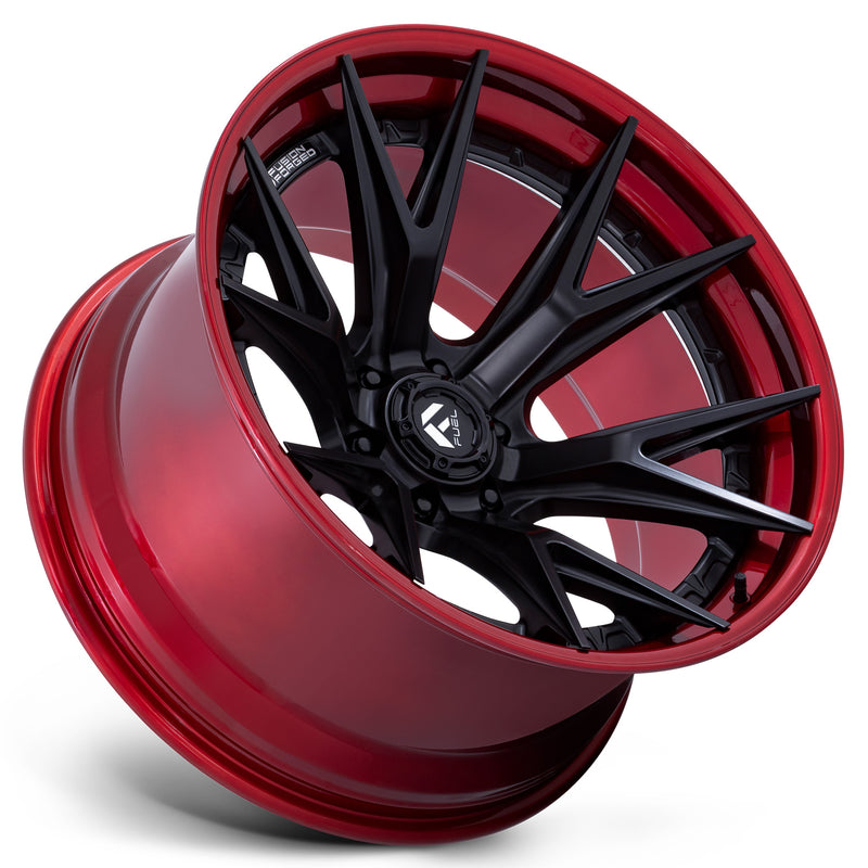 Fuel Offroad FC402 CATALYST Matte Black w/ Candy Red Lip - 22x10 | -18 | 6x139.7 | 106.1mm