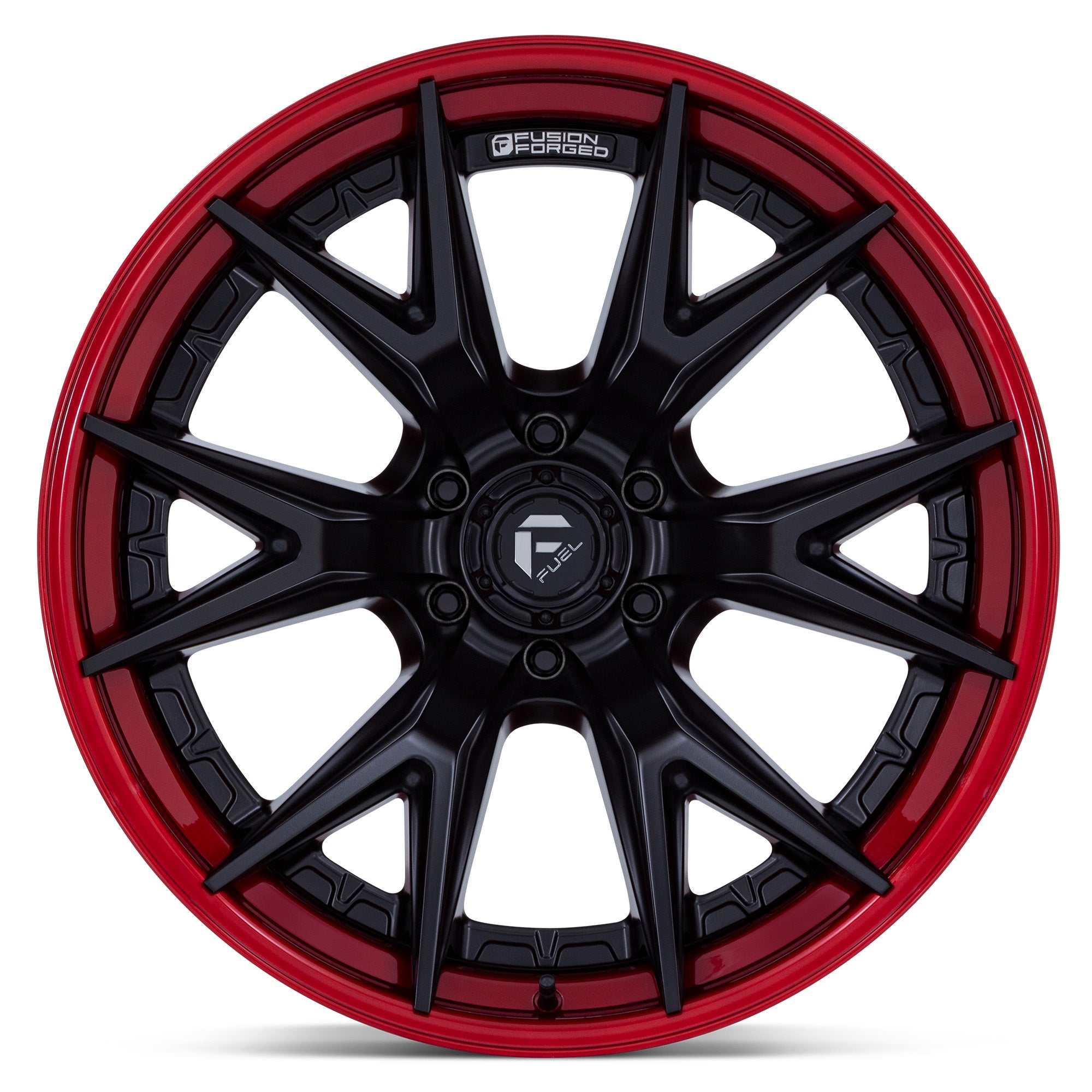 Fuel Offroad FC402 CATALYST Matte Black w/ Candy Red Lip - 20x9 | +1 | 6x135 | 87.1mm