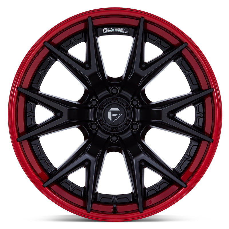 Fuel Offroad FC402 CATALYST Matte Black w/ Candy Red Lip - 22x10 | -18 | 6x139.7 | 106.1mm