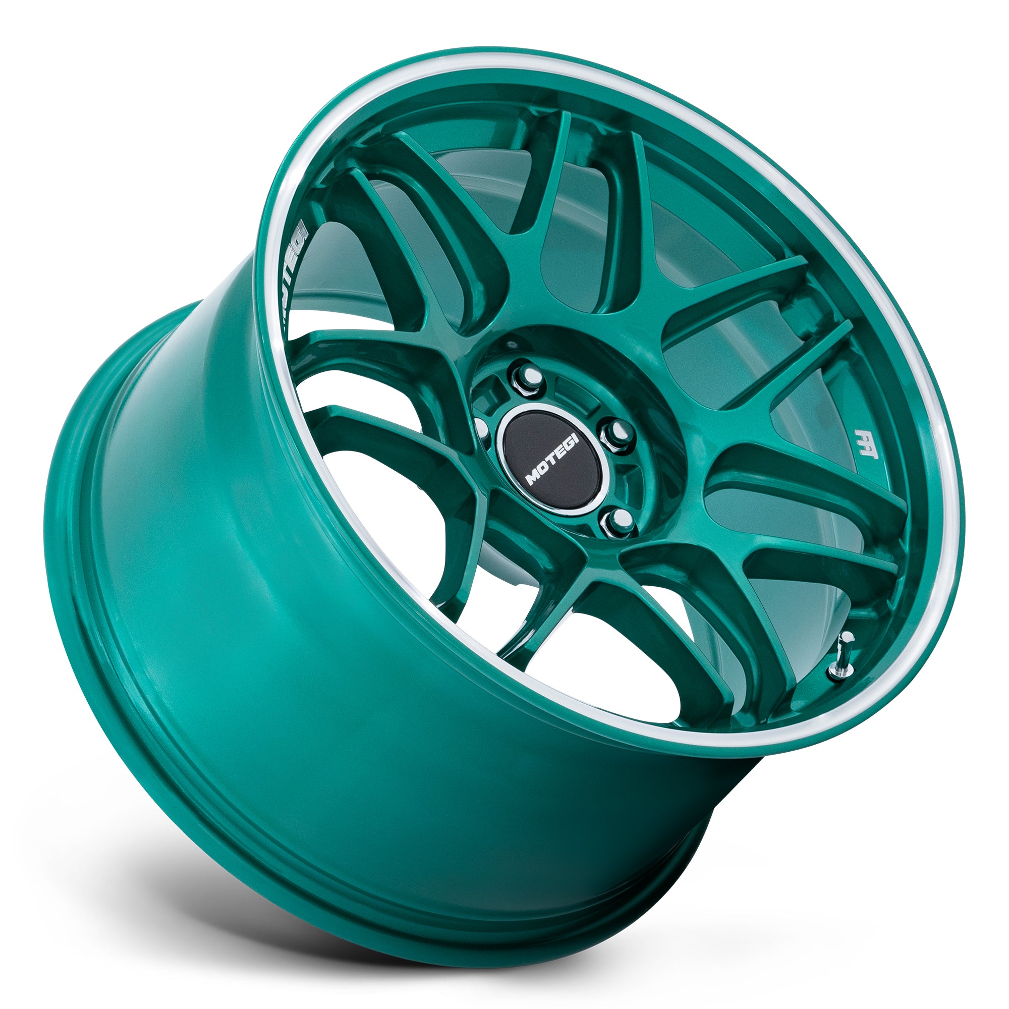 Motegi MR158 TSUBAKI Hokkaido Vert avec rebord usiné - 19x8,5 | +25 | 5x114,3 | 72,56 mm
