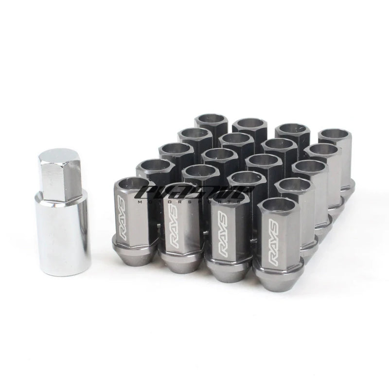 RAYS L42 Dura-Nuts Straight Type Lug & Lock Set - 14x1.50mm | 42mm | Gunmetal ( QTY:20 )