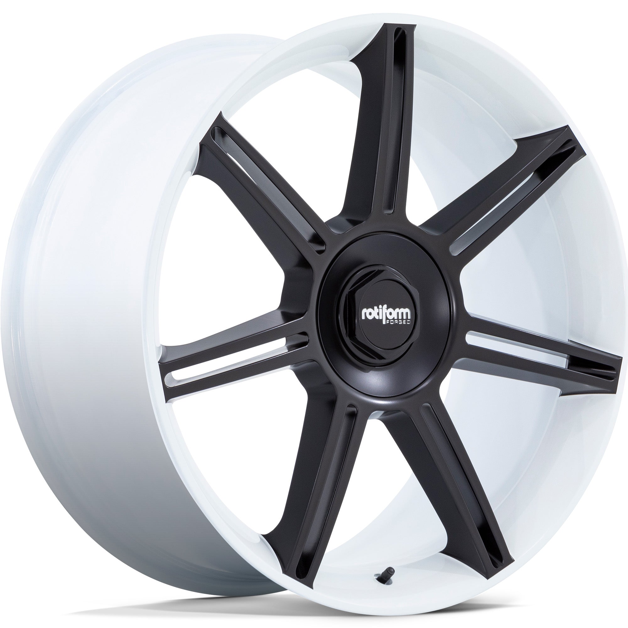 Rotiform 1PC FRA Gloss White w/ Matte Black Spokes - 22x10 | +56 | 5x130 | 71.5mm