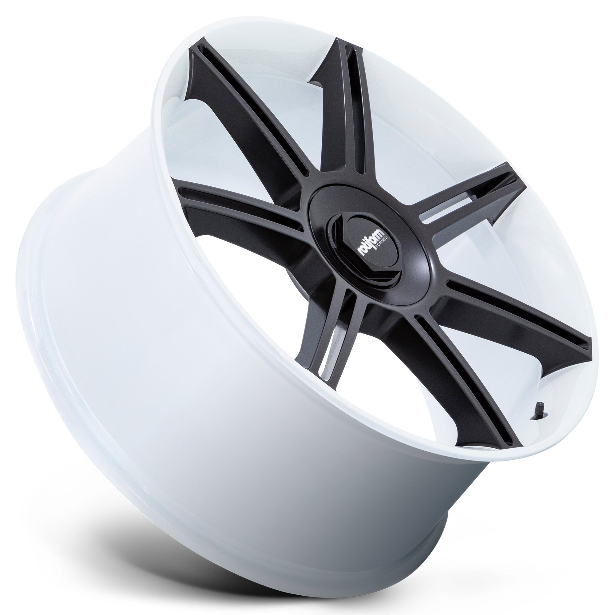 Rotiform 1PC FRA Gloss White w/ Matte Black Spokes - 22x10 | +56 | 5x130 | 71.5mm