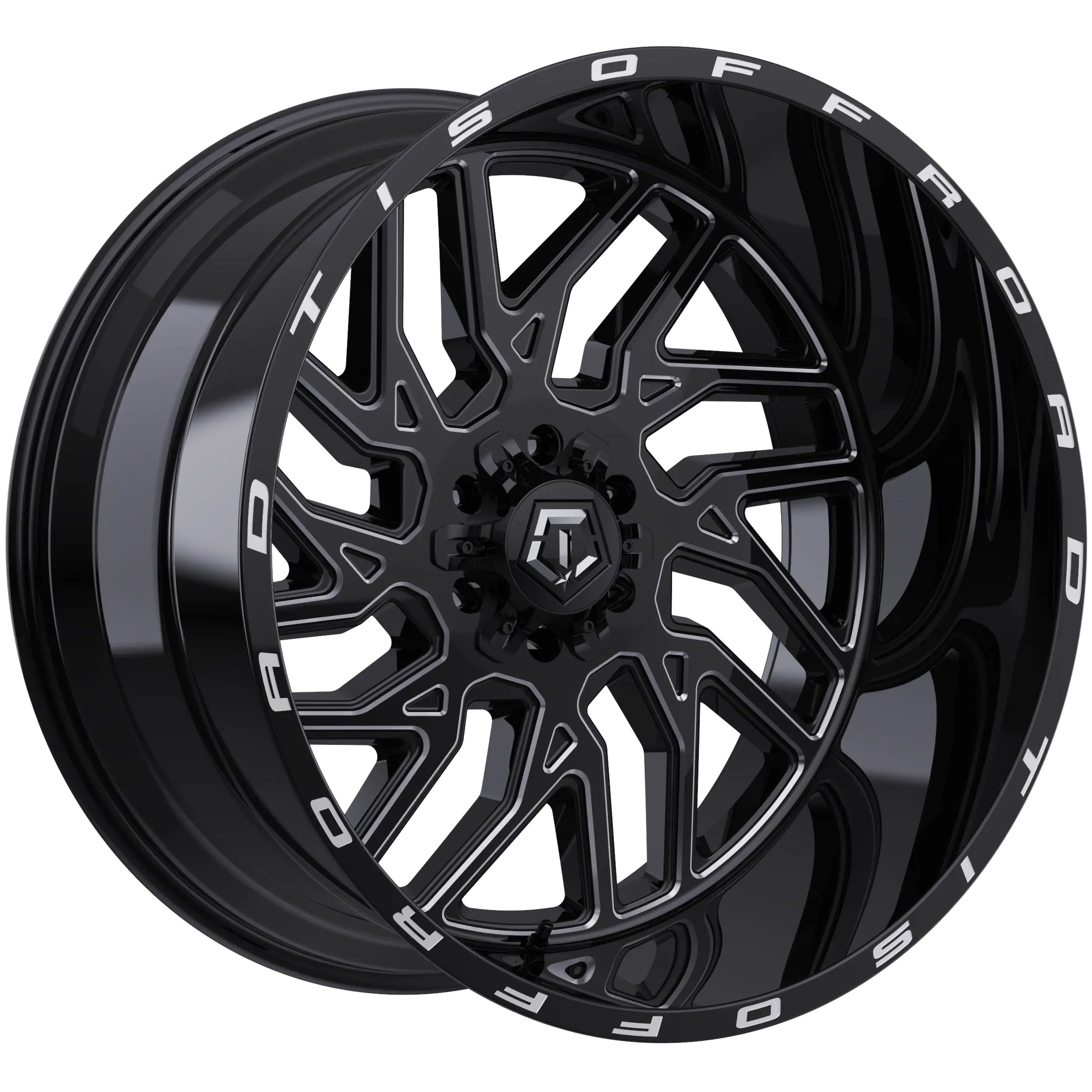 TIS Offroad 554 Gloss Black w/ Milled Edge - 22x12 | 6x135 / 6x139.7 | -44 | 108.1mm