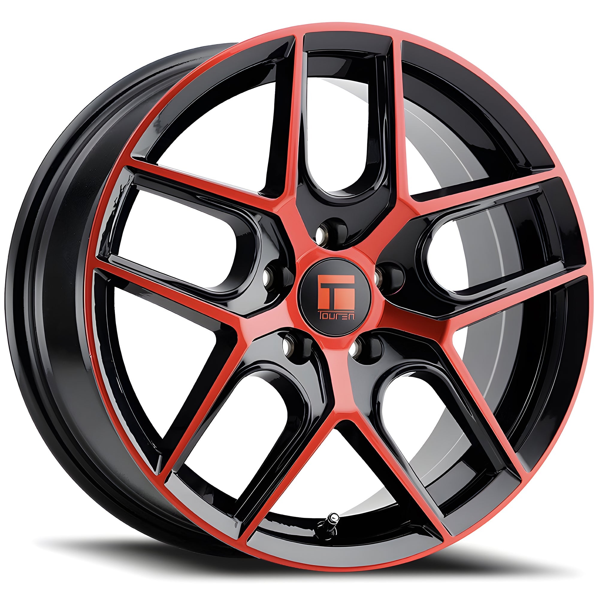 Touren TR79 Gloss Black / Red Tint 18x8 +35 5x112mm 66.6mm - Wheel Haven