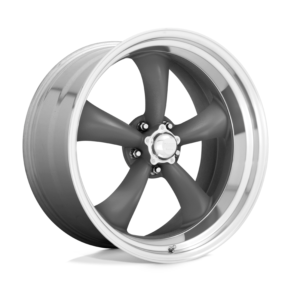 American Racing VN215 Classic Torq Thrust II Mag Gray w/ Machined Lip 17x8 +8 5x120.65 83.1mm - Wheel Haven