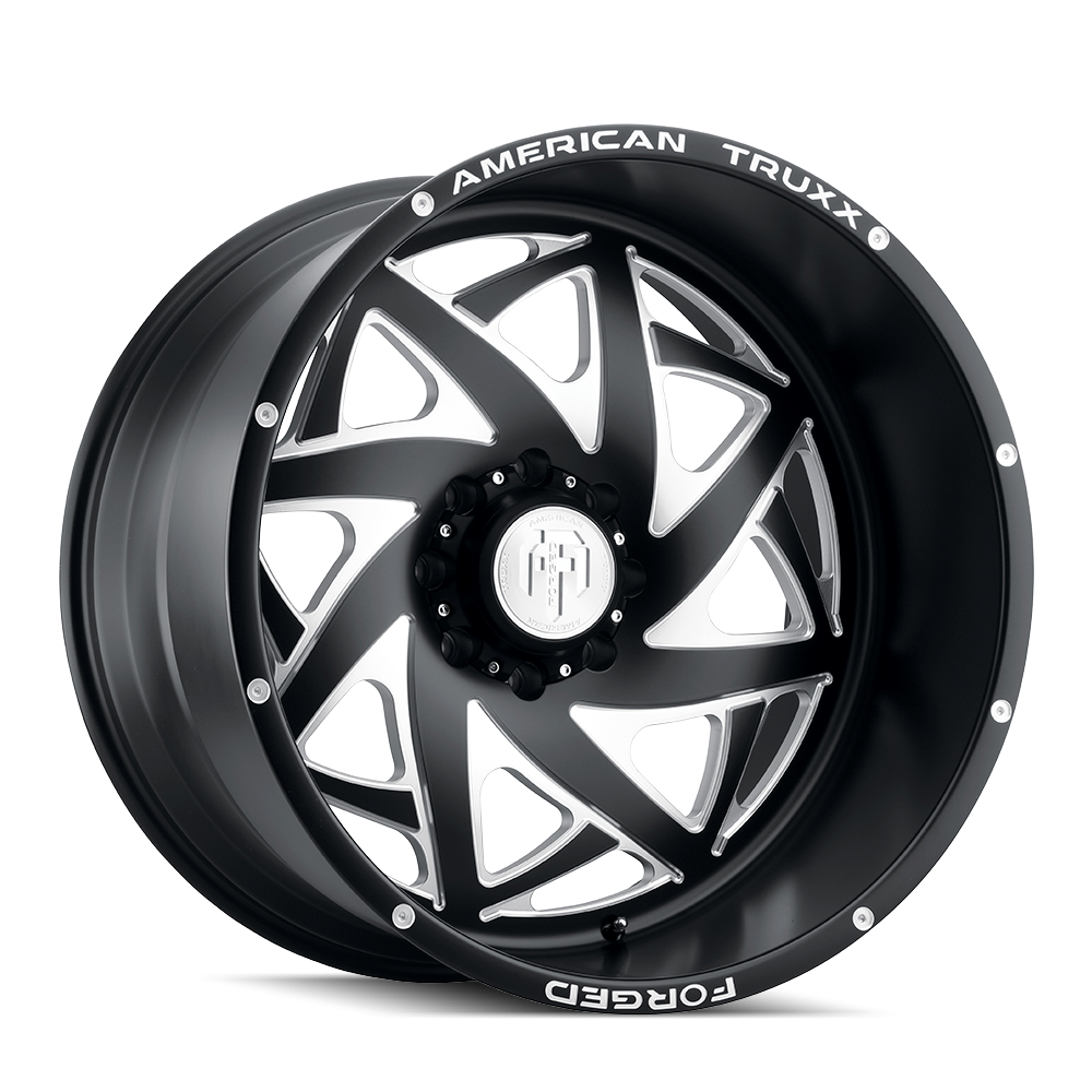 American Truxx Kronos Matte Black / Milled - 24x14 | -76 | 6X139.7 | 106.1mm