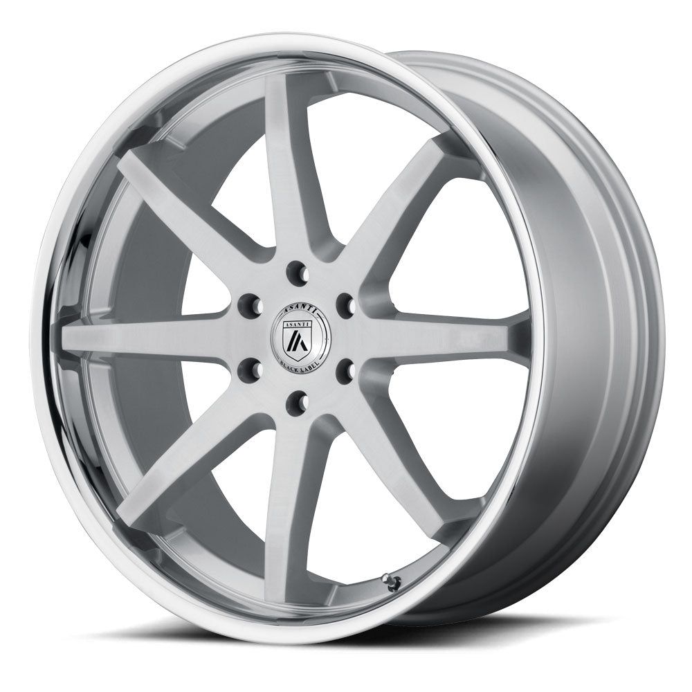 Asanti Black ABL-32 Kaiser Brushed Silver W/ Chrome Lip 22x9.5 | +30 | 6x139.7mm 100.3mm - Wheel Haven