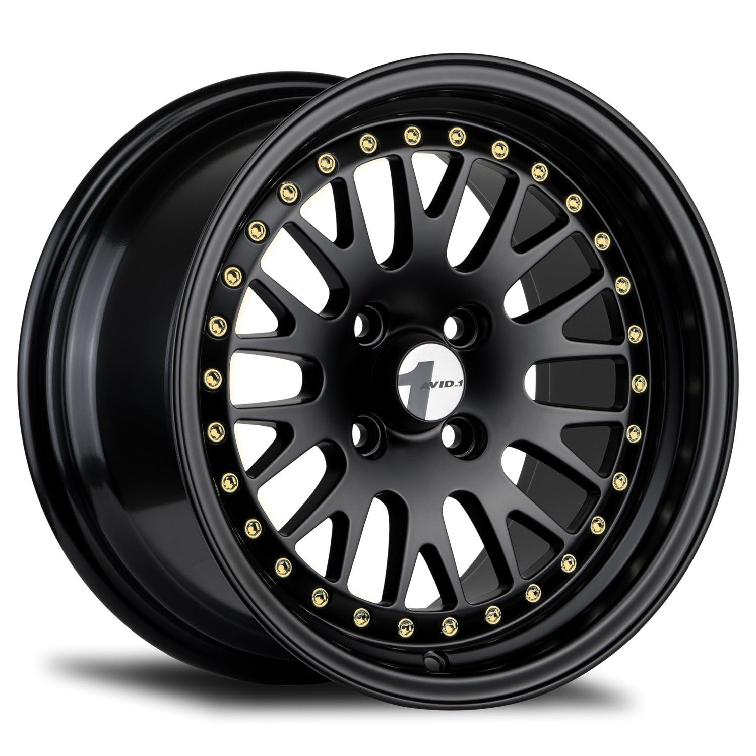 AVID.1 AV-12  15x9 | 4x100 | +15 | 73.1mm - Black w/ Bronze Lip - Wheel Haven