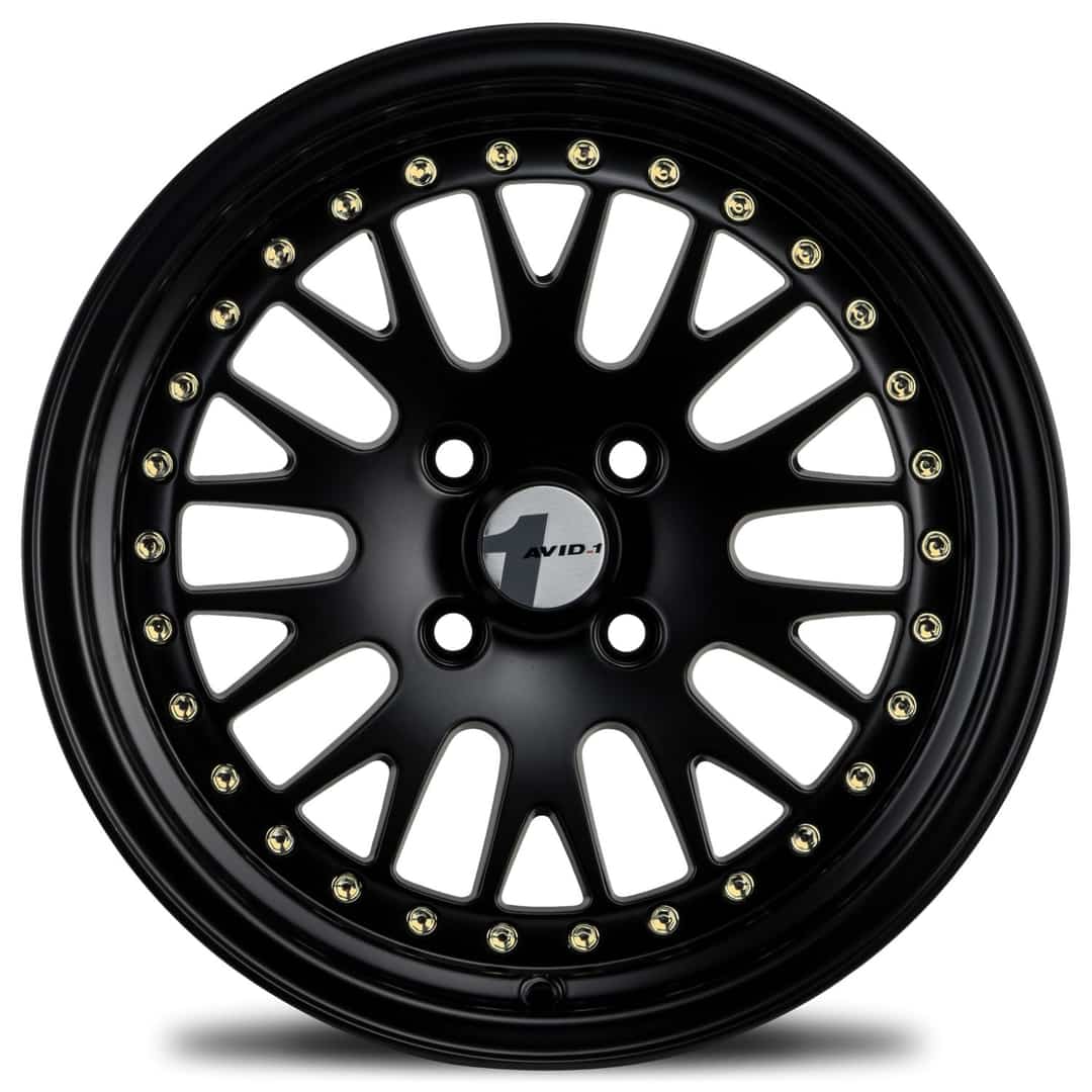 AVID.1 AV-12  15x9 | 4x100 | +15 | 73.1mm - Black w/ Bronze Lip - Wheel Haven
