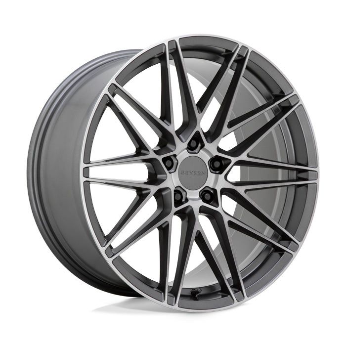 Beyern DAMON 18x8.5 | 5x112 | +20 | 66.6mm - Matte Gunmetal w/ Brushed Gunmetal Tint Face - Wheel Haven