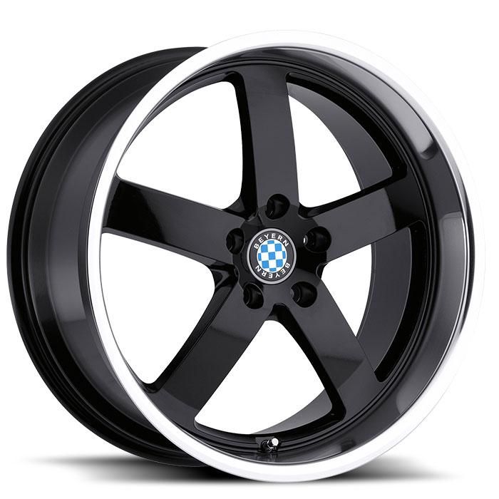 Beyern Rapp 18x8.5 | 5x120 | +40 | 72.6mm - Gloss Black w/ Mirror Cut Lip - Wheel Haven