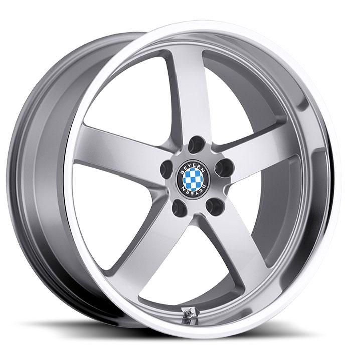 Beyern Rapp 19x8.5 | 5x120 | +15 | 74.1mm - Silver w/ Mirror Cut Lip - Wheel Haven