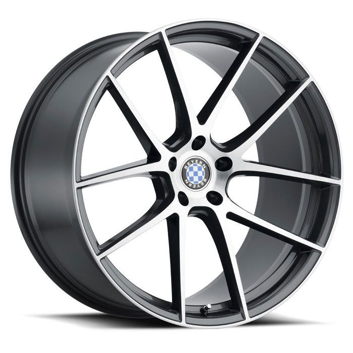 Beyern RITZ 17x8 | 5x120 | +15 | 72.6mm - Gloss Gunmetal w/ Brushed Face - Wheel Haven