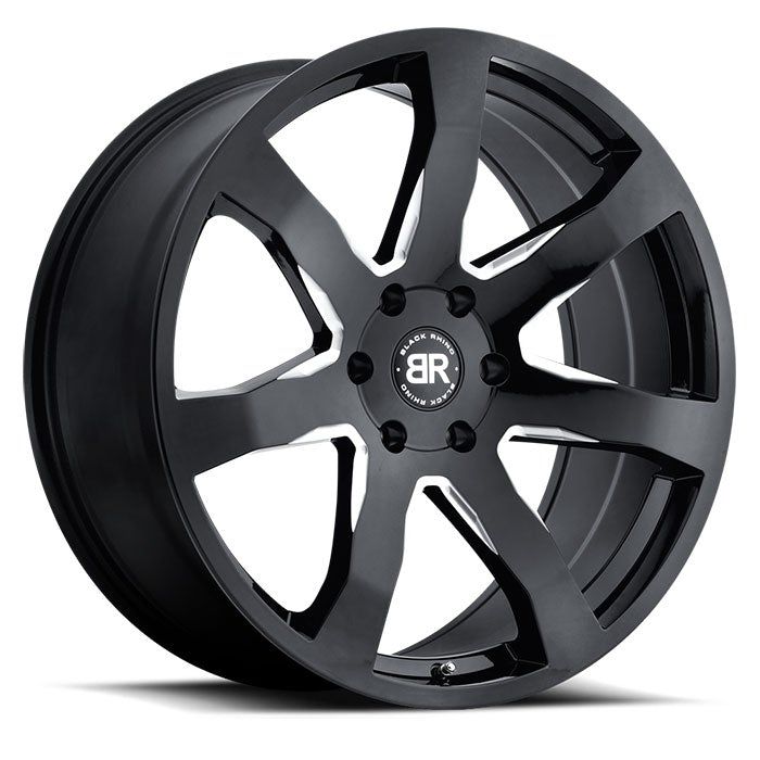 Black Rhino Mozambique Gloss Black & Milled - 20x8.5 | +45 | 6x139.7 | 112.1mm - Wheel Haven