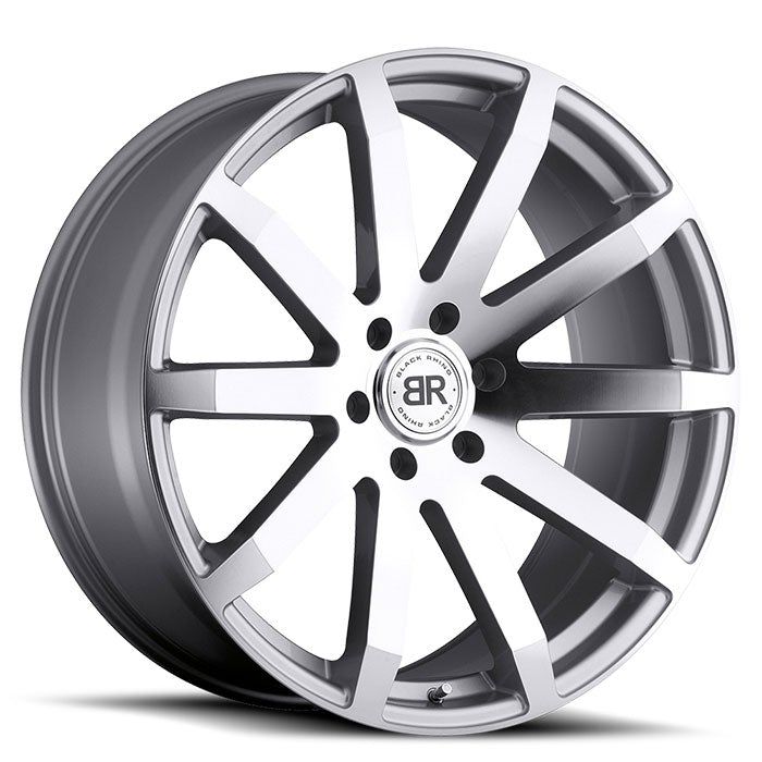 Black Rhino Traverse Silver w/ Machine-Cut Face - 24x10 | +35 | 6x135 | 87.1mm - Wheel Haven
