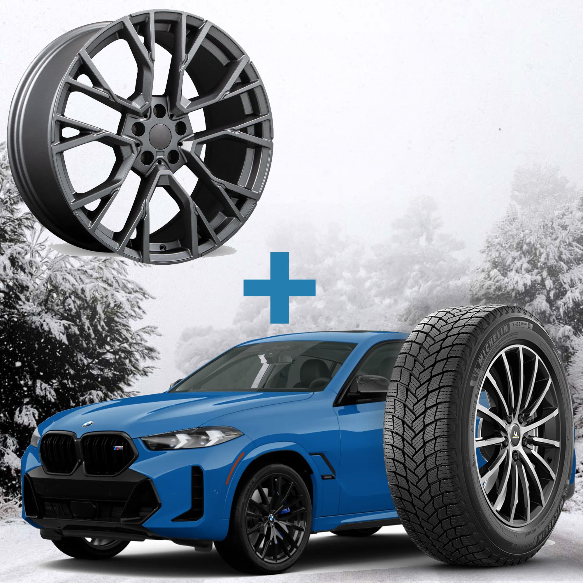 BMW X5 / X6 Winter Package - Replika R253 20x9 Wheels + 275/45R20 Tires + Mounted