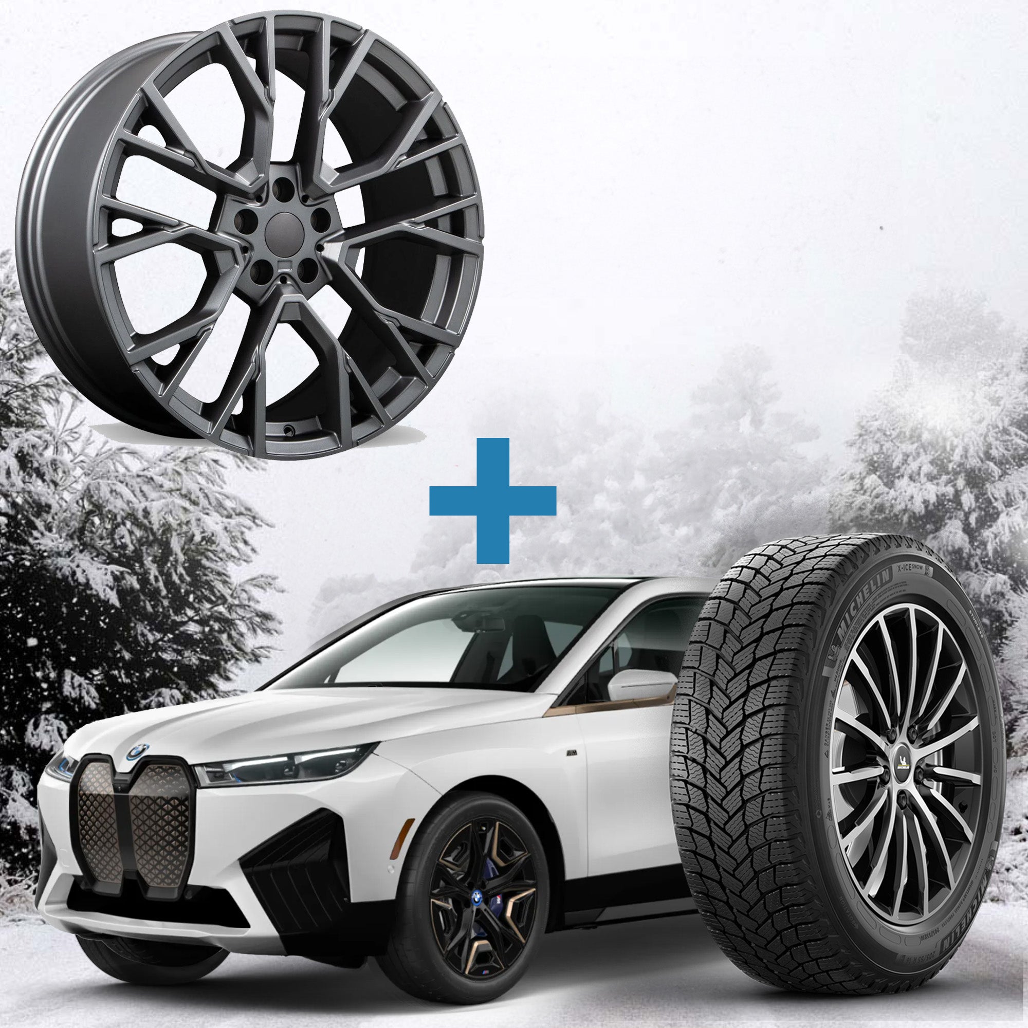 BMW iX M60 Winter Package - Replika R253 21x9.5 Wheels + 275/45R21 EV Tires + Mounted