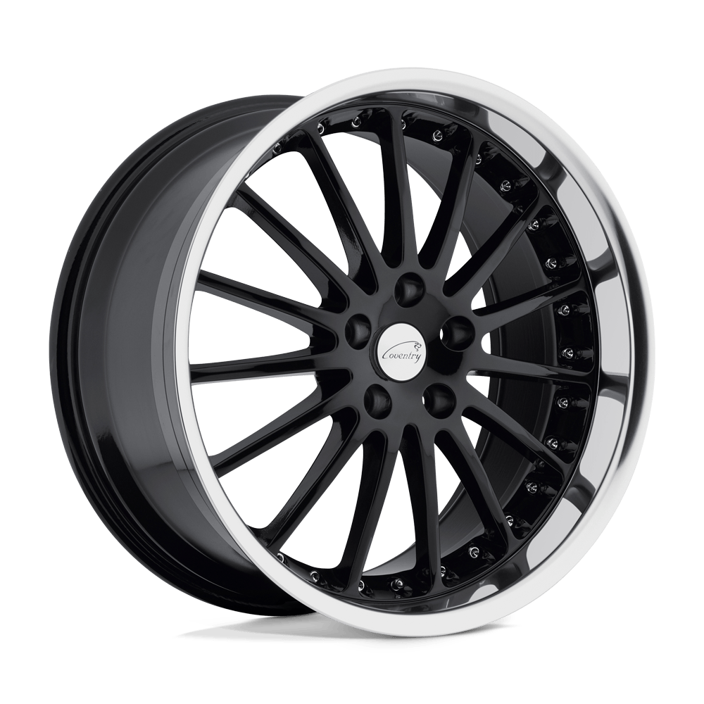 Coventry WHITLEY Gloss Black w/ Mirror Cut Lip - 19x9.5 | +25 | 5X108 | 63.36mm - Wheel Haven