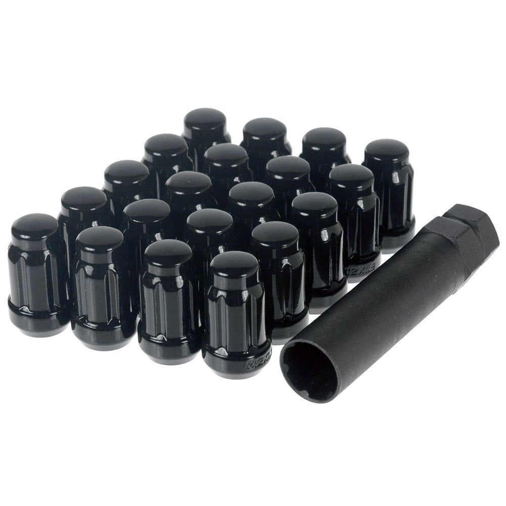 DAI - 6 Spline Lug Nuts - Black 12x1.50 ( QTY:20 ) - Wheel Haven