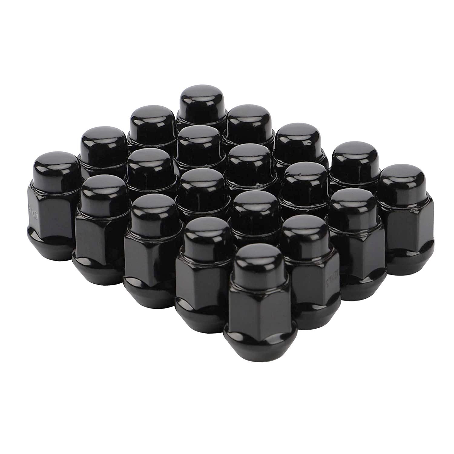DAI - Acorn Hex 19mm Lug Nuts - Black 12x1.50 ( QTY:20 ) - Wheel Haven