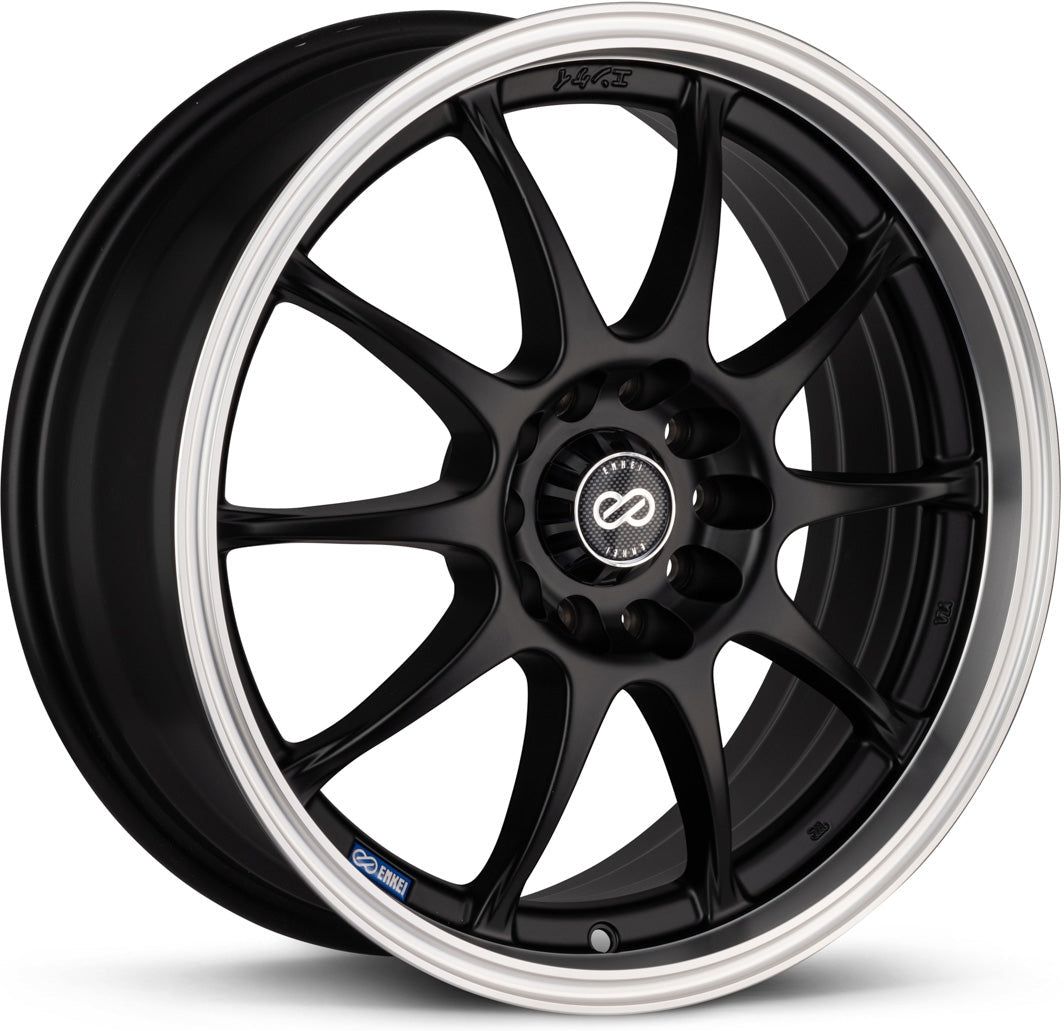 Enkei J10 Black Paint - 15x6.5 | +38 | 5x100, 5x114.3 | 72.6mm - Wheel Haven