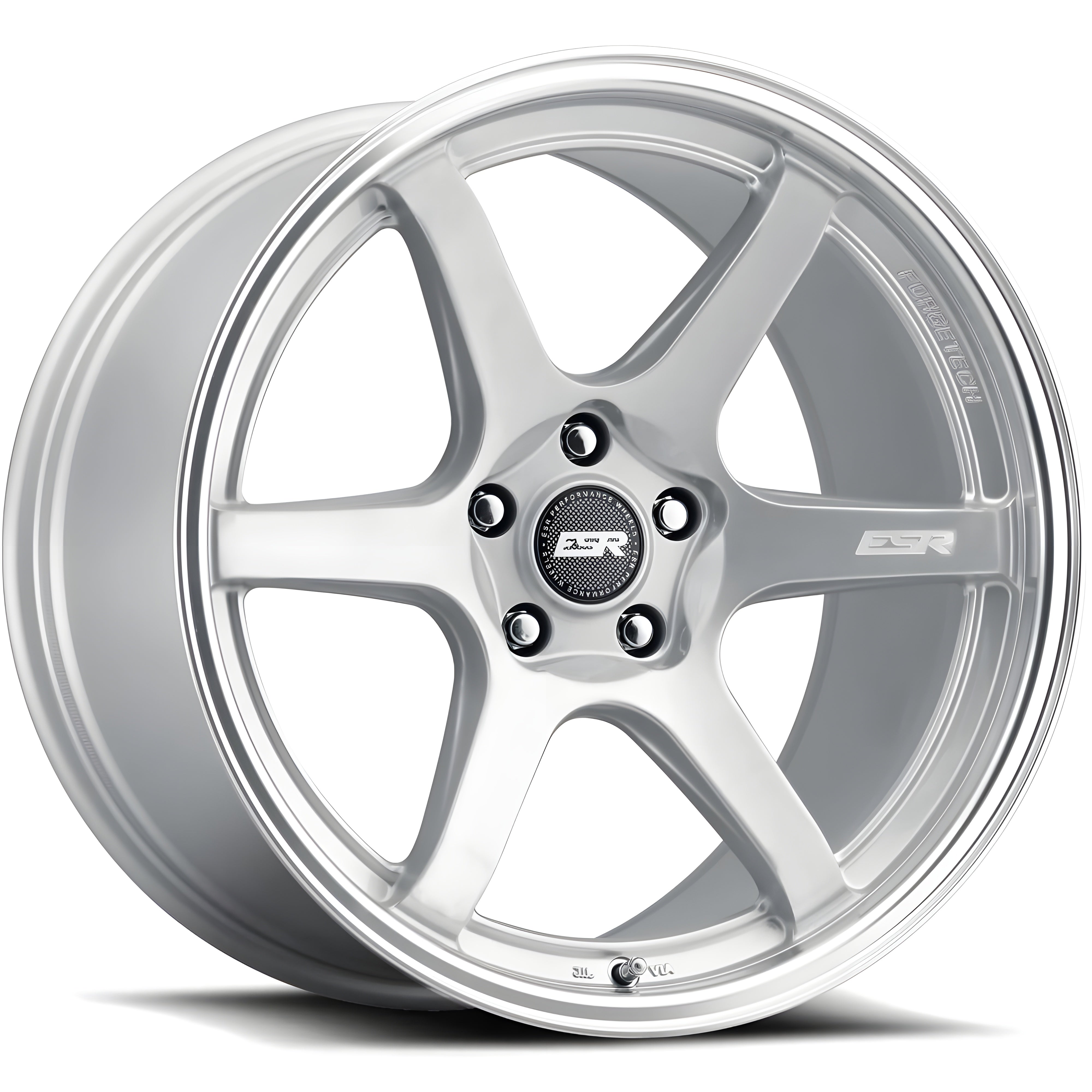 ESR AP6 Hyper Silver Machined Lip 19x9.5 +22 5x114.3mm 72.6mm