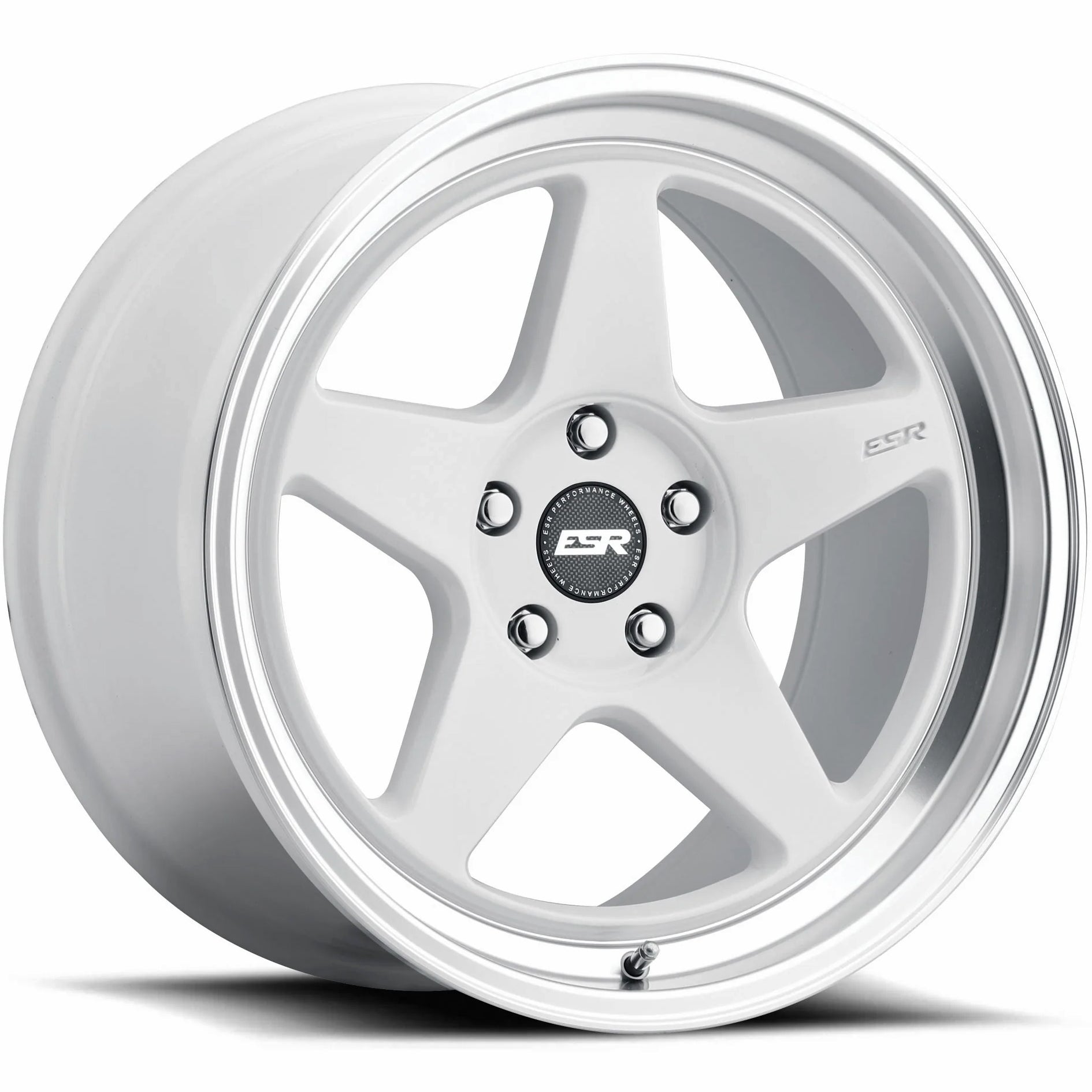 ESR CR5 Gloss White Machined Lip - 18x9.5 | +35 | 5x114.3 | 72.6mm