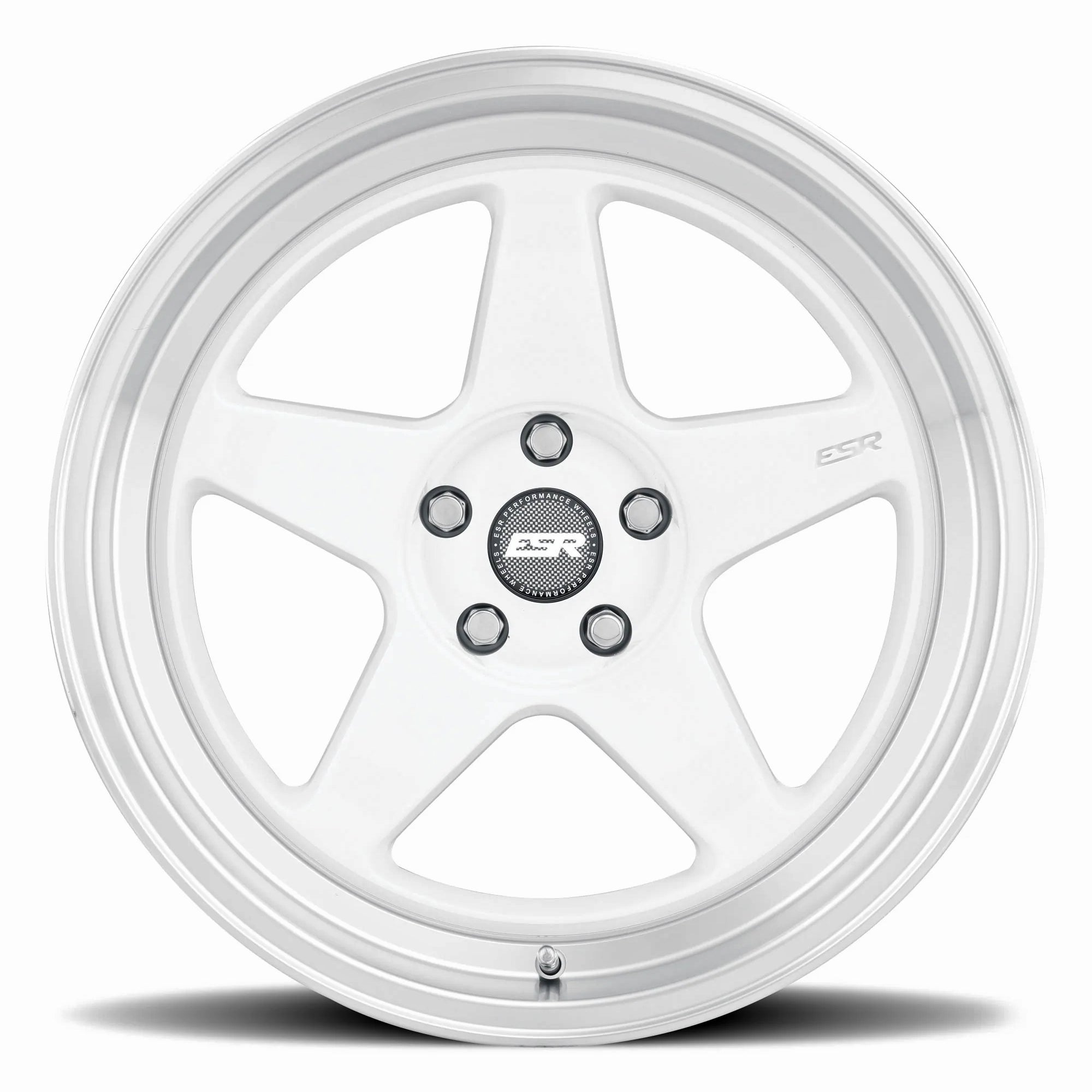 ESR CR5 Gloss White Machined Lip - 18x9.5 | +35 | 5x114.3 | 72.6mm