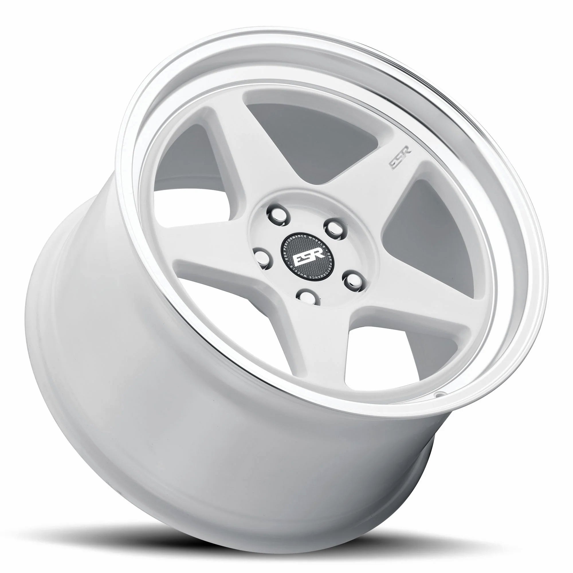 ESR CR5 Gloss White Machined Lip - 18x9.5 | +35 | 5x114.3 | 72.6mm
