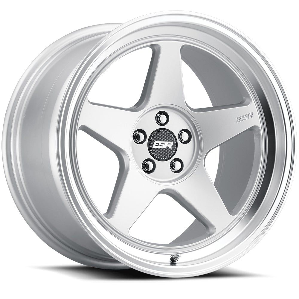 ESR Wheels CR5 Hyper Silver W/ Machined Lip 18x9.5 +22 5x100mm 72.6mm - Wheel Haven