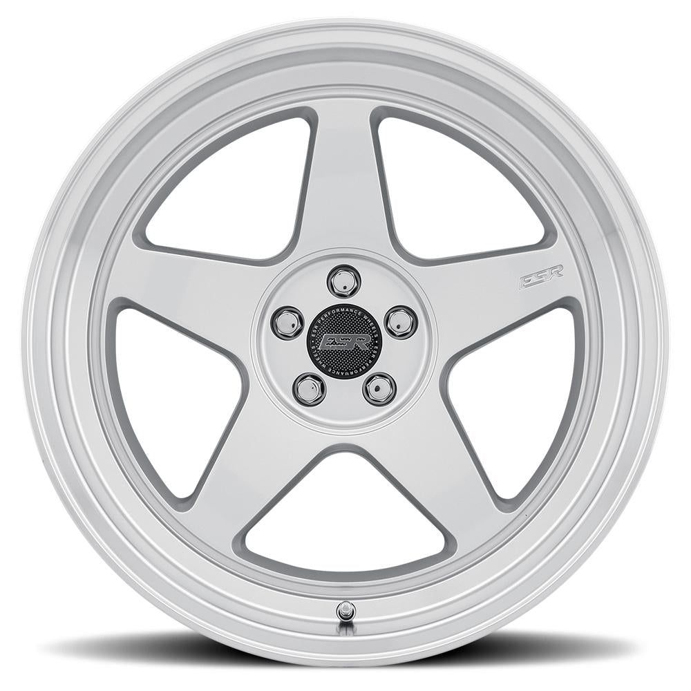 ESR Wheels CR5 Hyper Silver W/ Machined Lip 18x9.5 +22 5x100mm 72.6mm - Wheel Haven