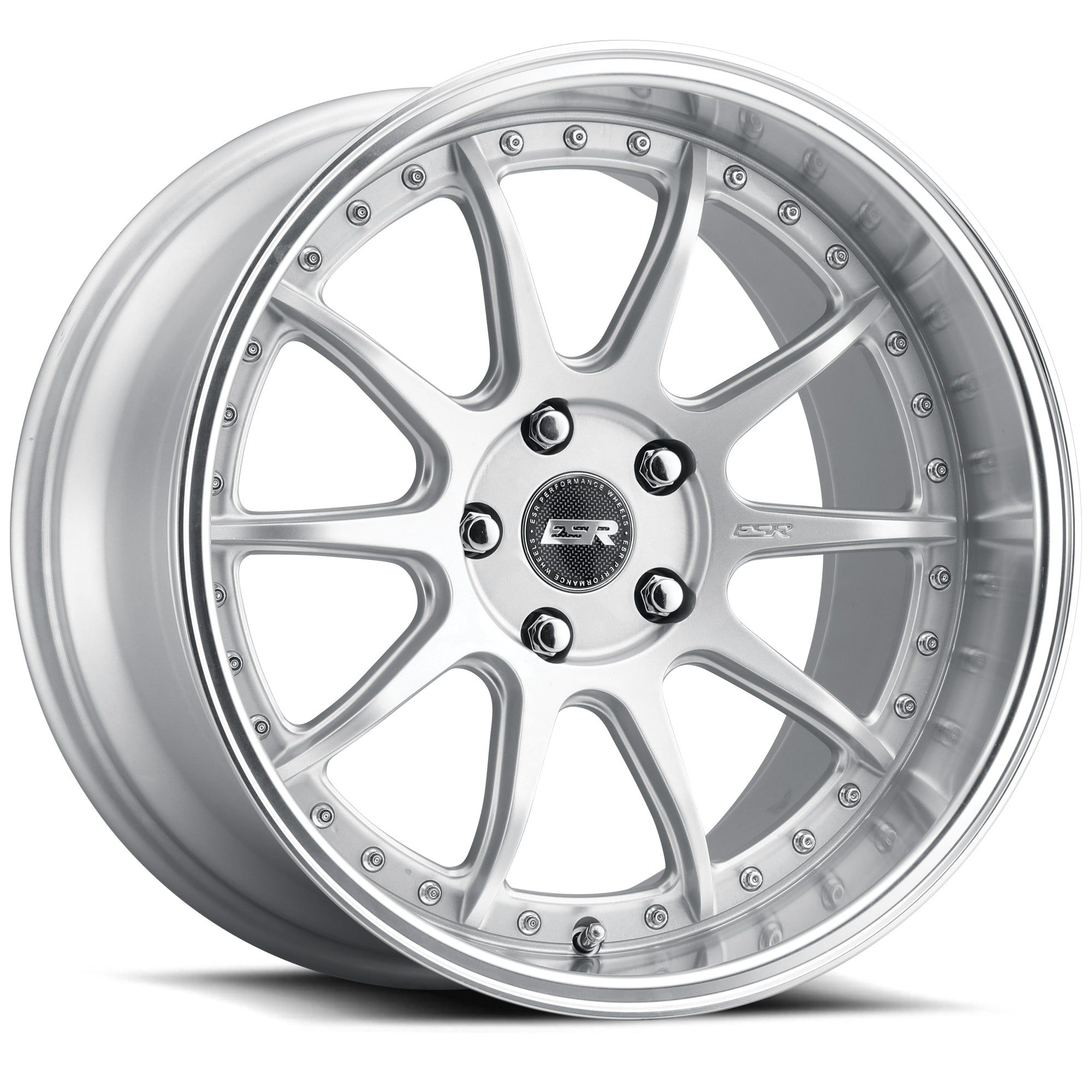 ESR Wheels CS12 Hyper Silver W/ Machined Lip 18x9.5 +35 5x114.3mm 72.6mm