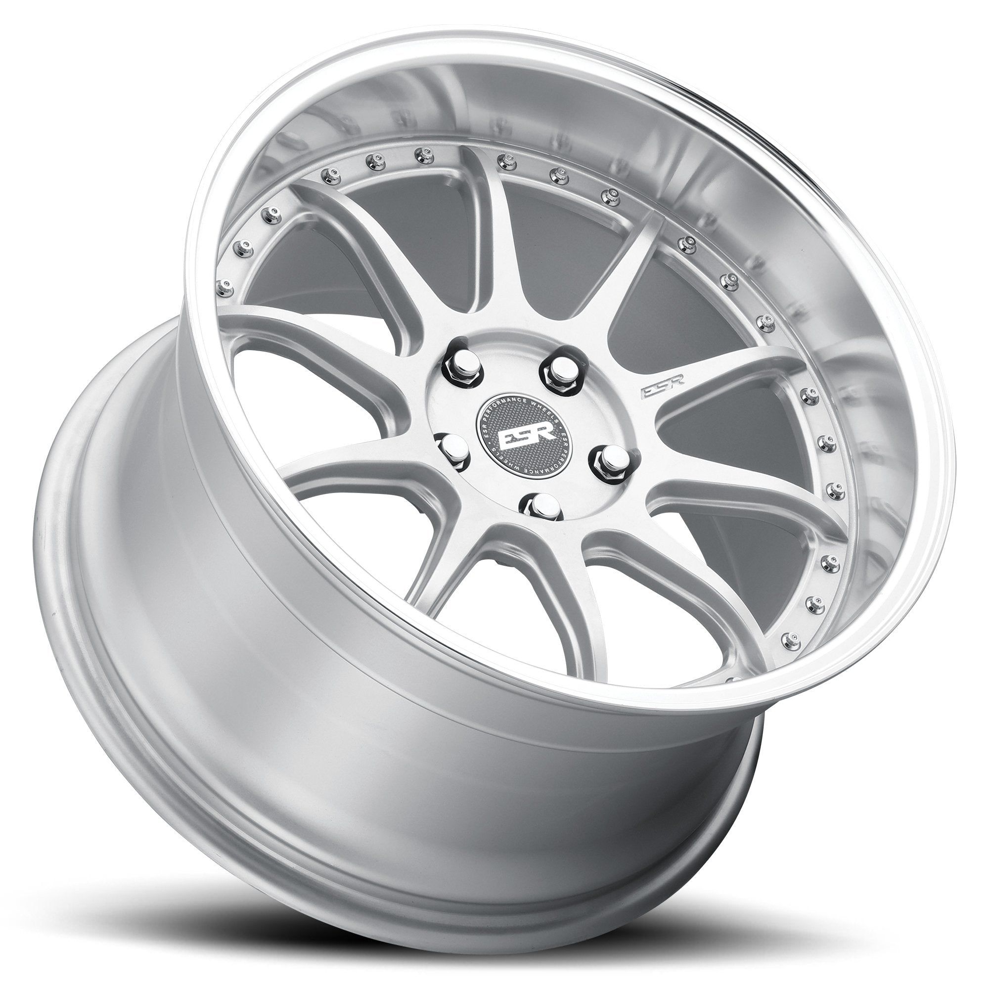 ESR Wheels CS12 Hyper Silver W/ Machined Lip 18x9.5 +35 5x114.3mm 72.6mm - Wheel Haven